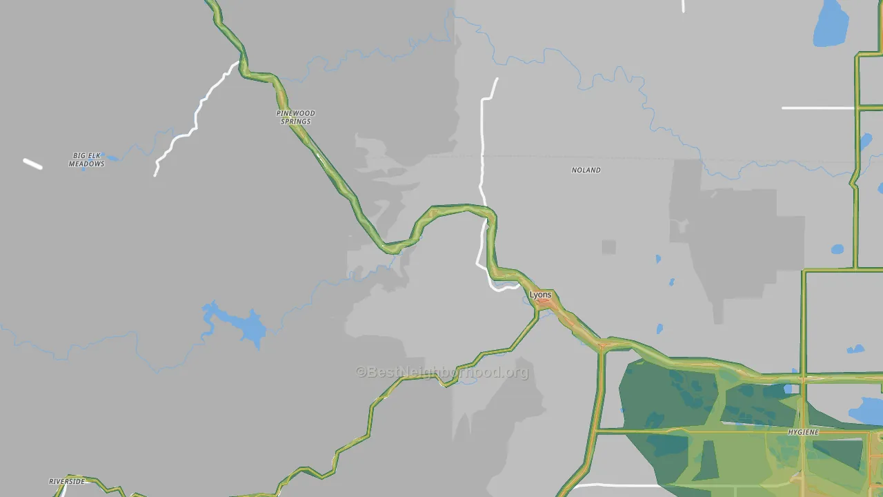 80540, CO Map of Noise Levels in 80540