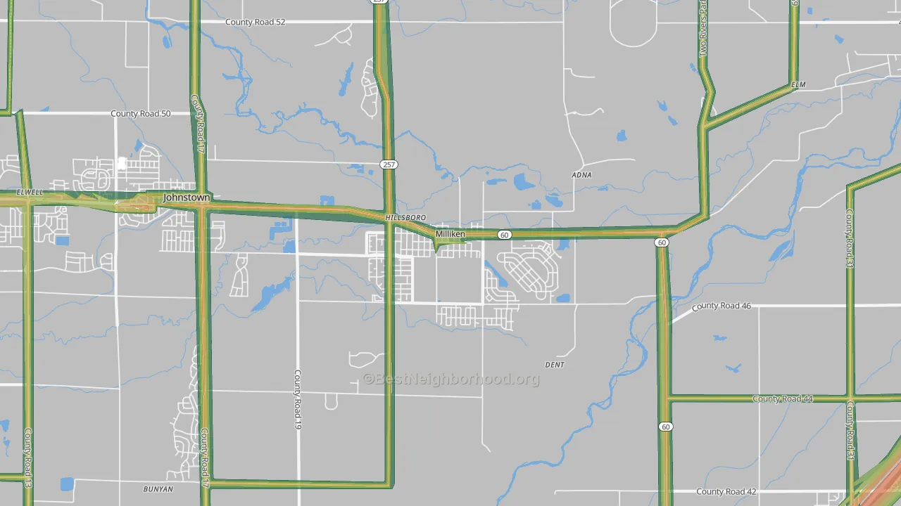 80543, CO Map of Noise Levels in 80543