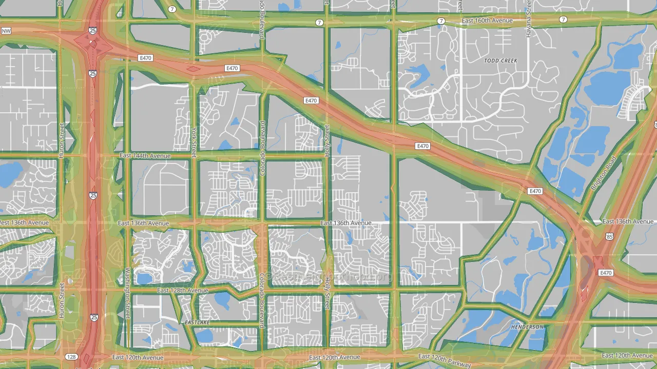80602, CO Map of Noise Levels in 80602
