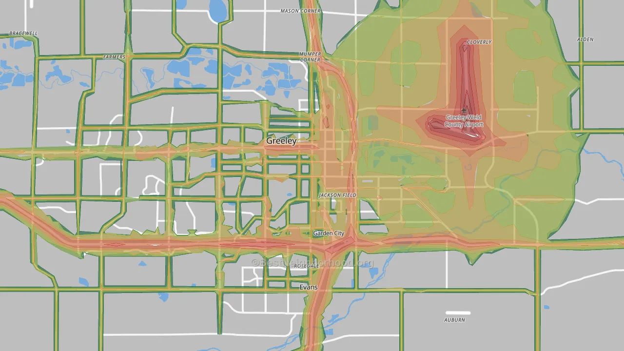 80631, CO Map of Noise Levels in 80631