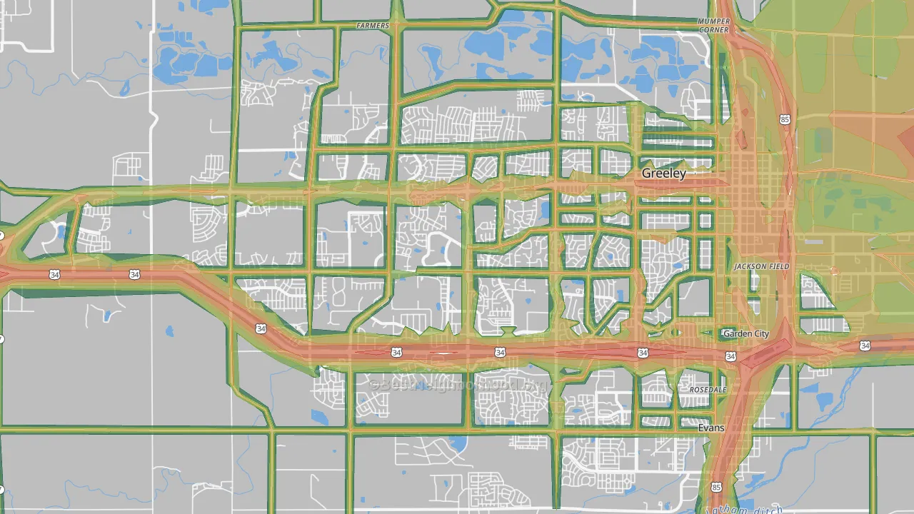 80634, CO Map of Noise Levels in 80634