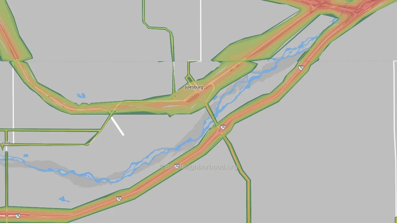 80737, CO Map of Noise Levels in 80737