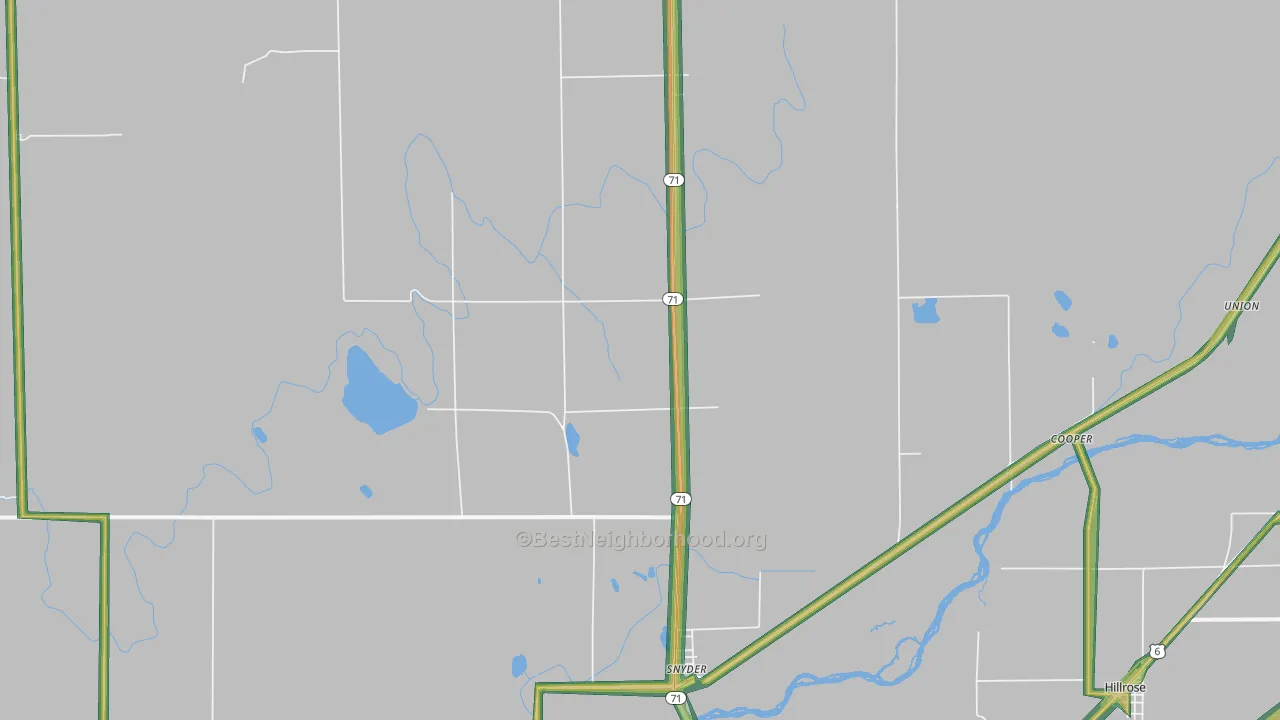 80750, CO Map of Noise Levels in 80750
