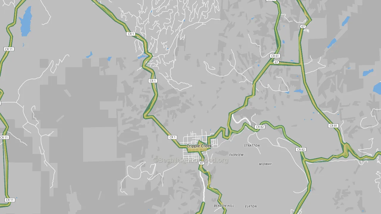 80813, CO Map of Noise Levels in 80813