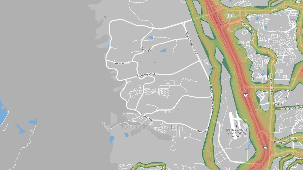 80840, CO Map of Noise Levels in 80840