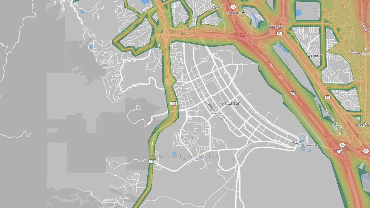 80902, CO Map of Noise Levels in 80902