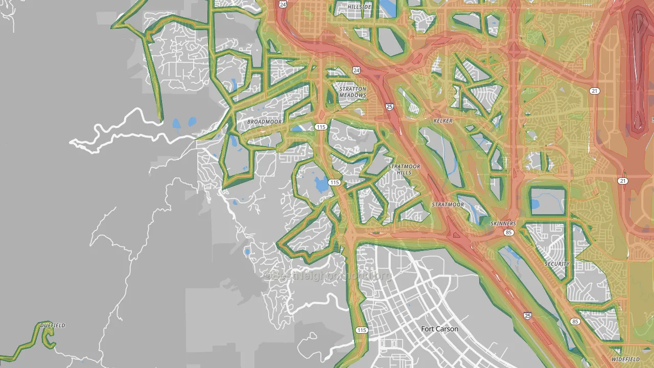 80906, CO Map of Noise Levels in 80906