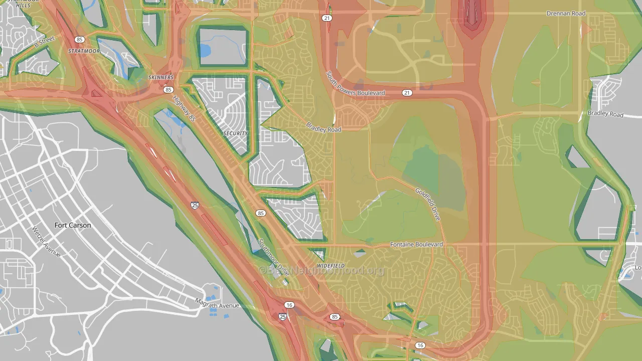 80911, CO Map of Noise Levels in 80911
