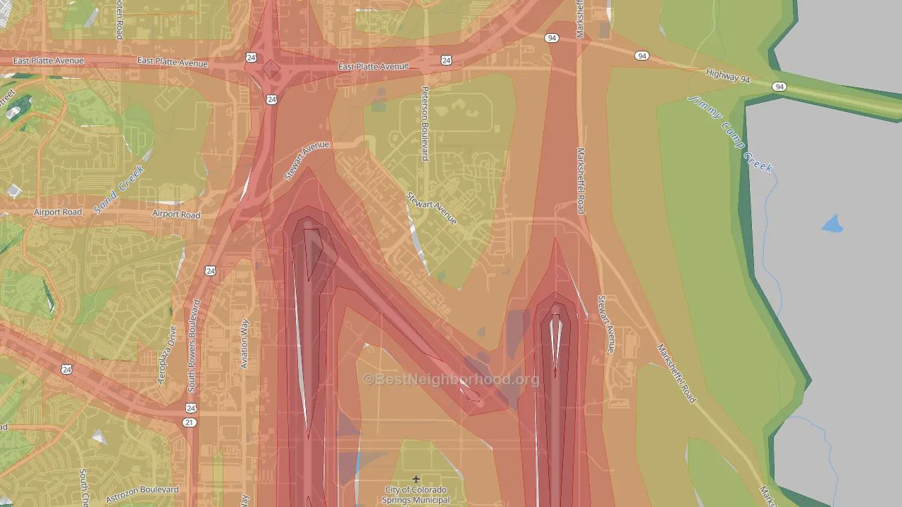 80914, CO Map of Noise Levels in 80914
