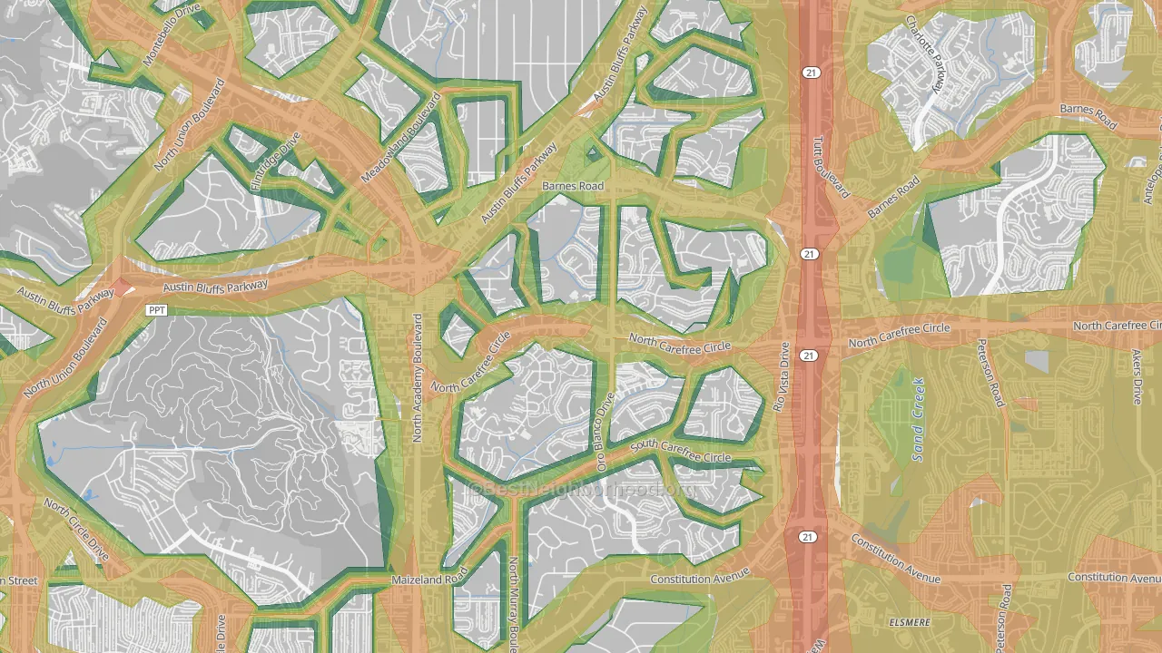 80917, CO Map of Noise Levels in 80917