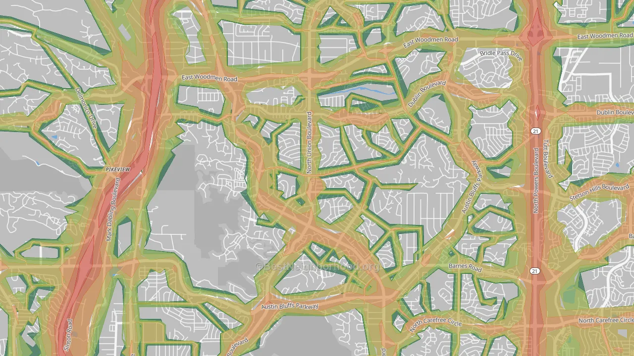 80918, CO Map of Noise Levels in 80918