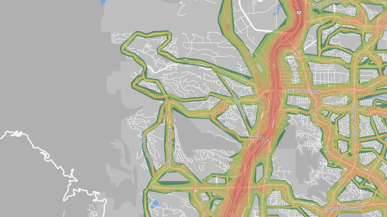 80919, CO Map of Noise Levels in 80919