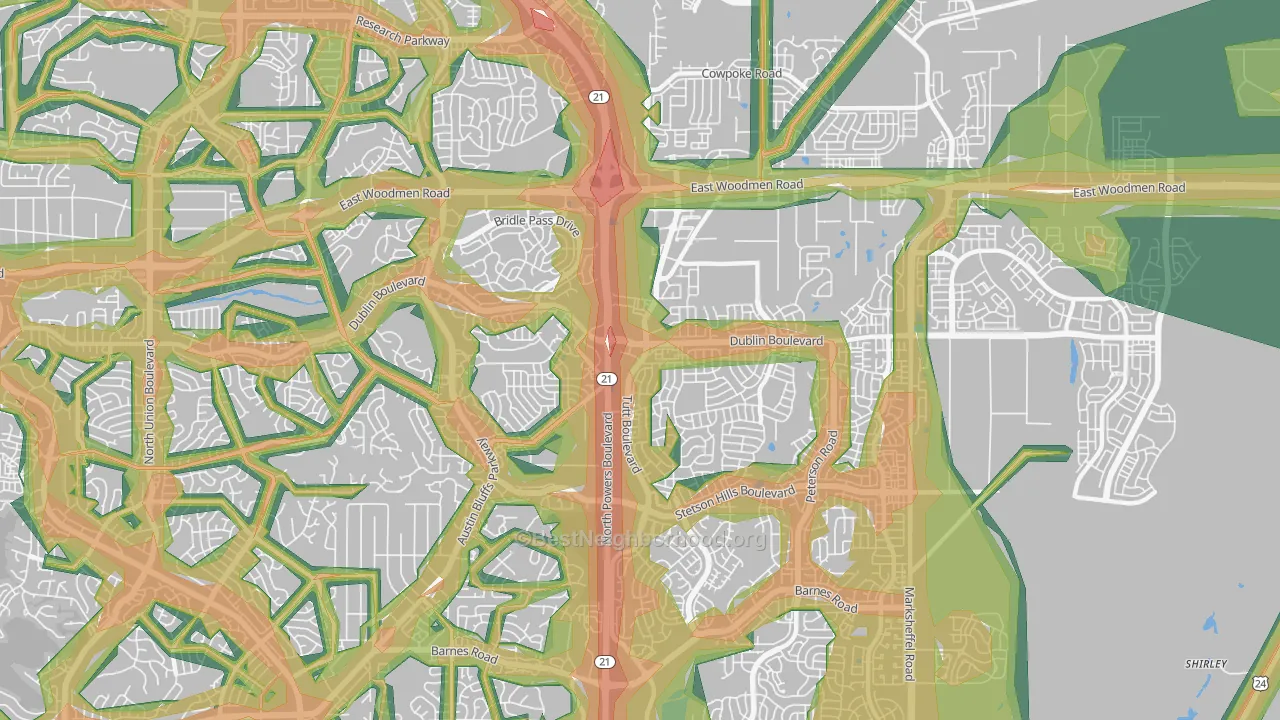 80923, CO Map of Noise Levels in 80923