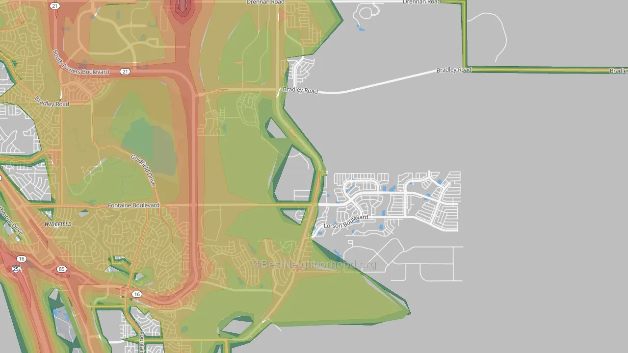 80925, CO Map of Noise Levels in 80925
