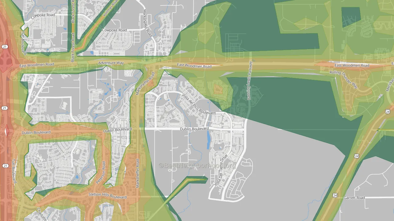 80927, CO Map of Noise Levels in 80927