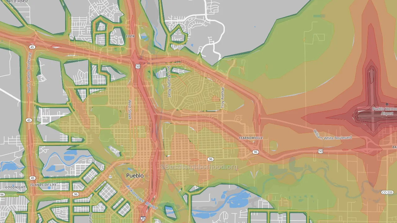 81001, CO Map of Noise Levels in 81001