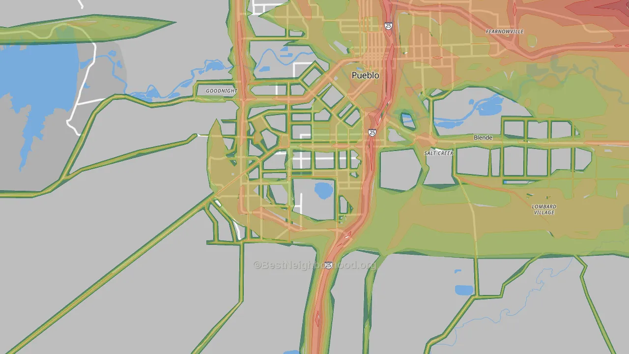 81004, CO Map of Noise Levels in 81004