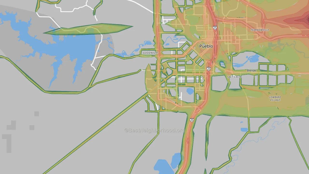 81005, CO Map of Noise Levels in 81005