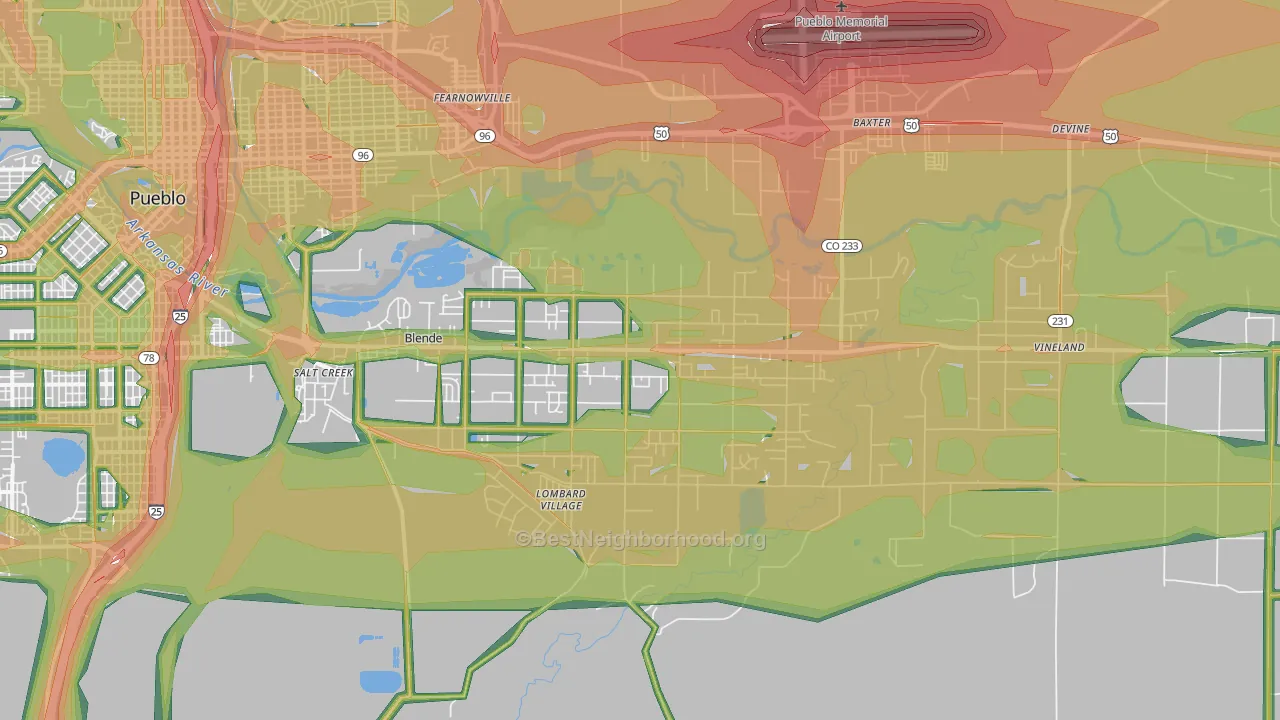 81006, CO Map of Noise Levels in 81006