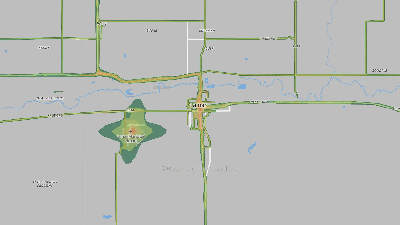 81052, CO Map of Noise Levels in 81052