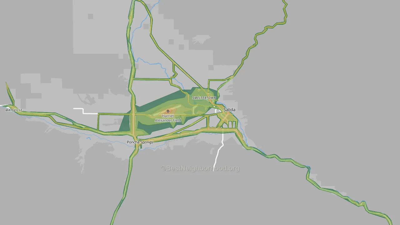 81201, CO Map of Noise Levels in 81201