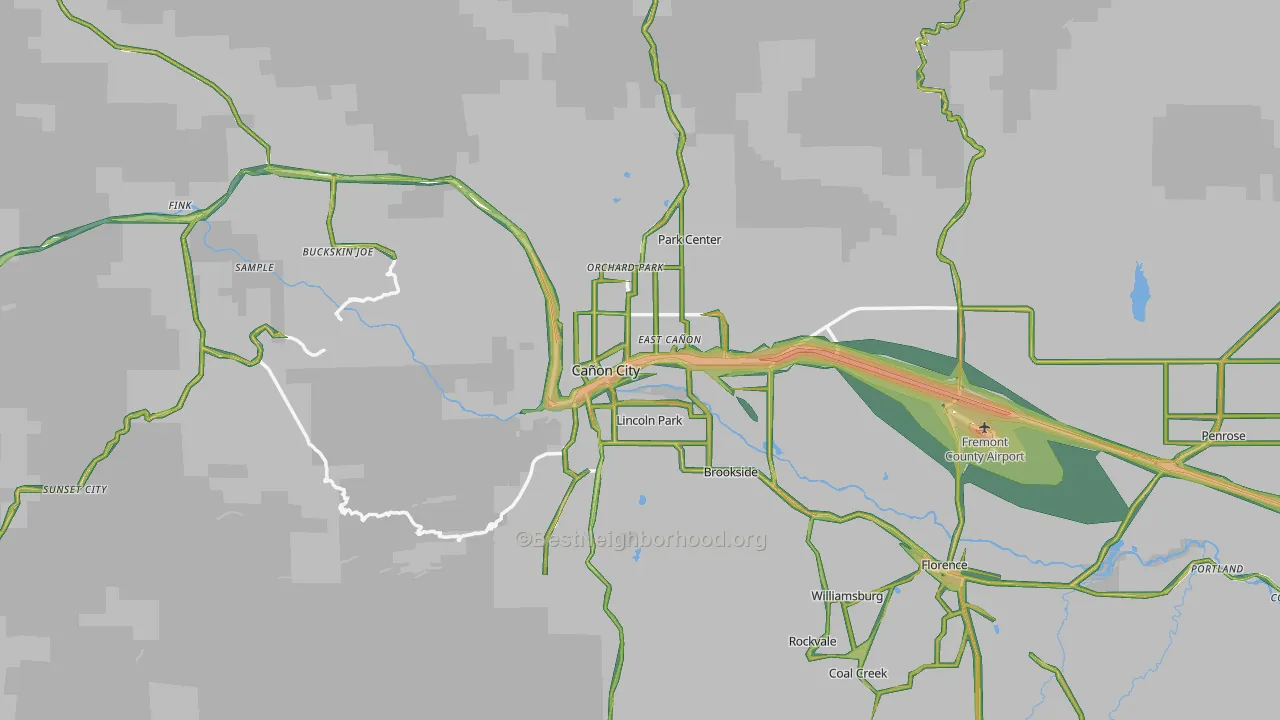 81212, CO Map of Noise Levels in 81212