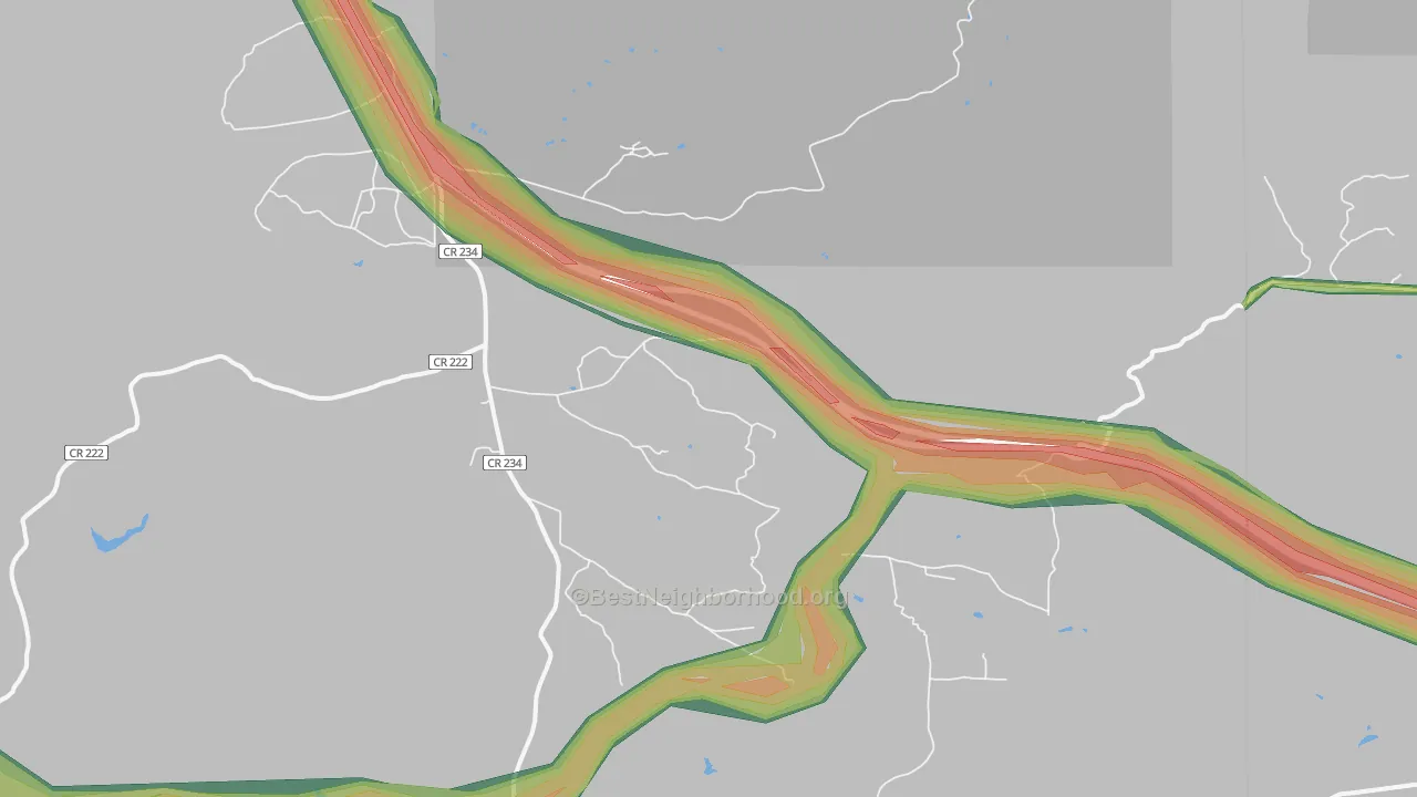 82052, WY Map of Noise Levels in 82052