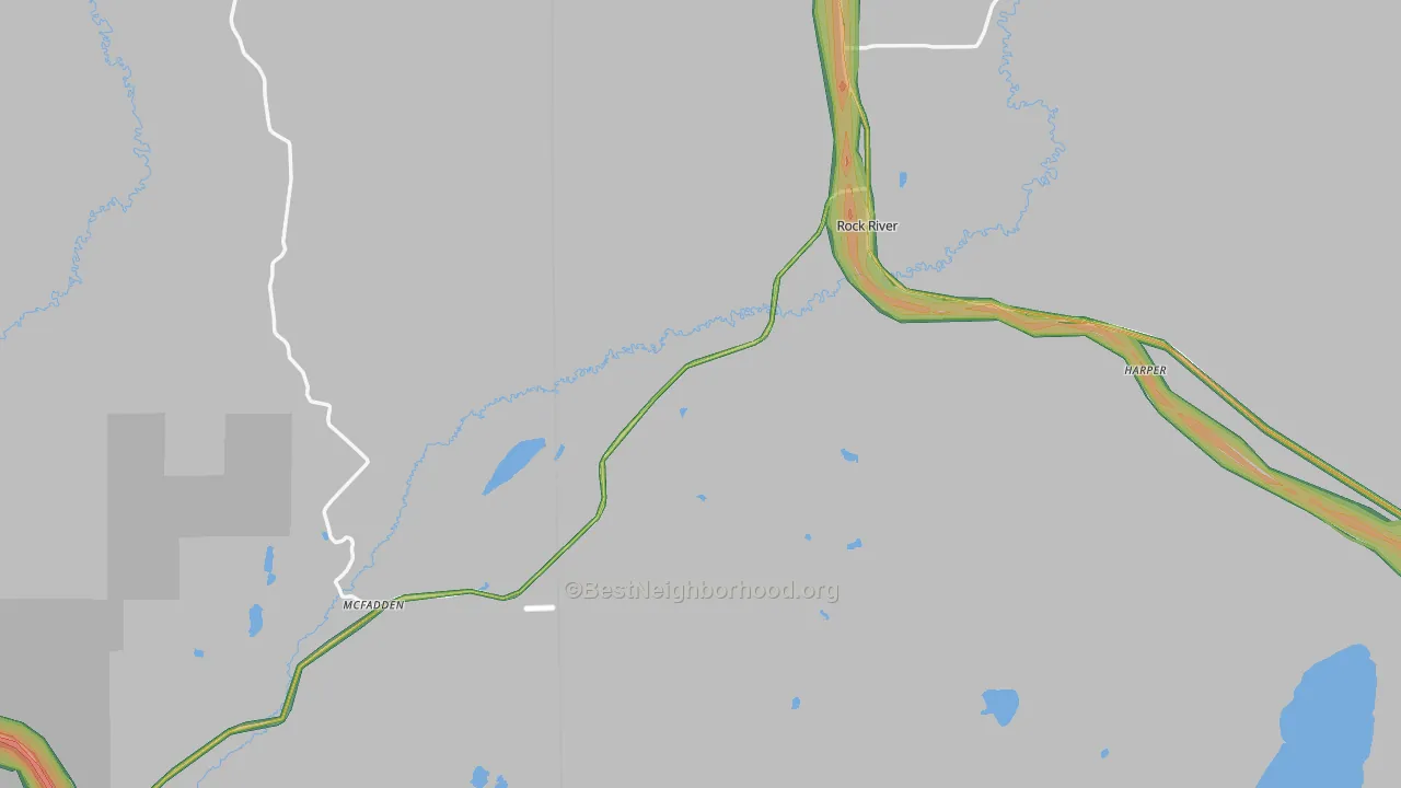 82083, WY Map of Noise Levels in 82083