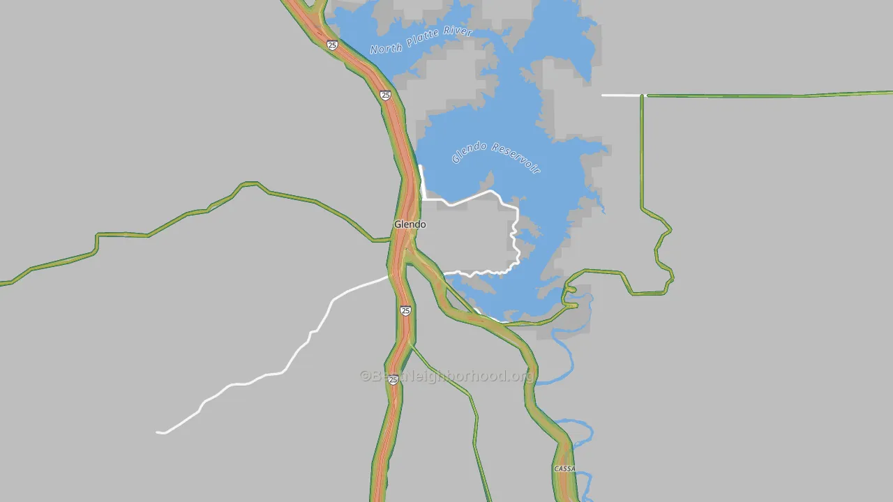 82213, WY Map of Noise Levels in 82213