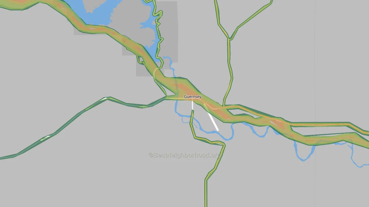 82214, WY Map of Noise Levels in 82214