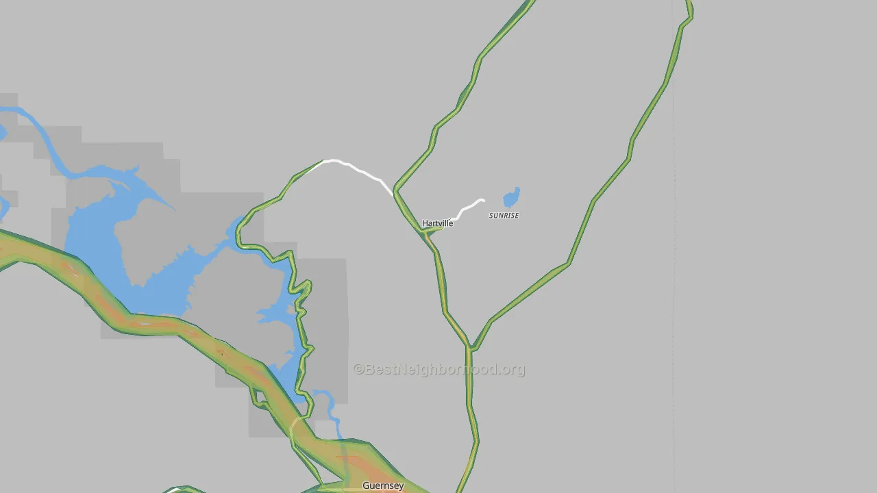 82215, WY Map of Noise Levels in 82215
