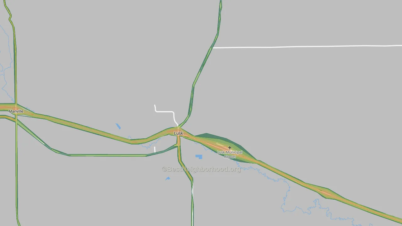 82225, WY Map of Noise Levels in 82225