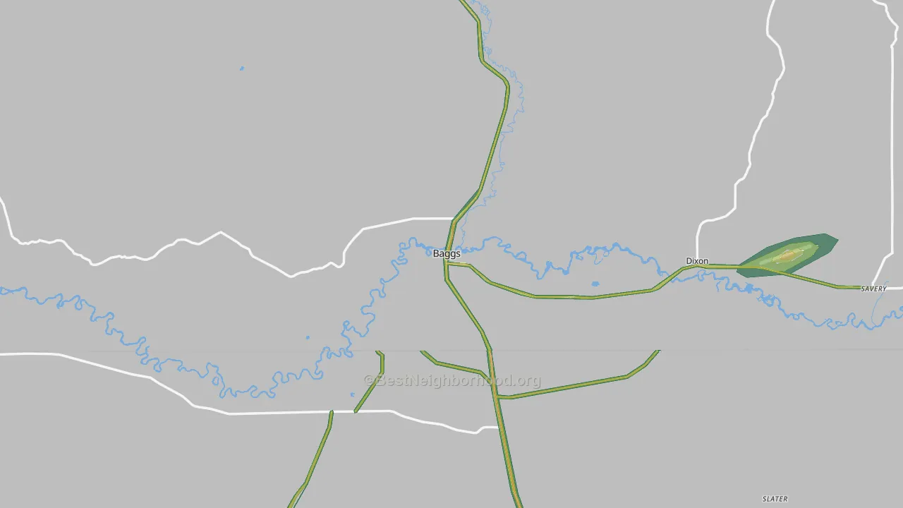 82321, WY Map of Noise Levels in 82321
