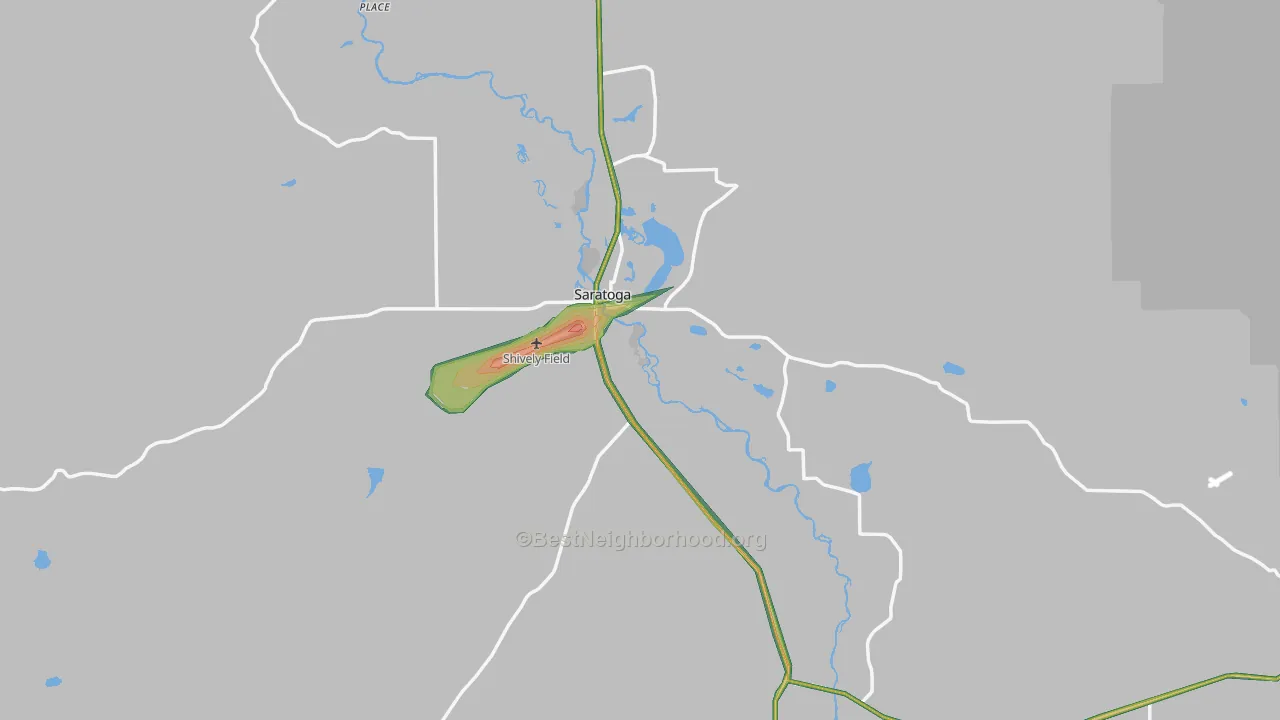 82331, WY Map of Noise Levels in 82331