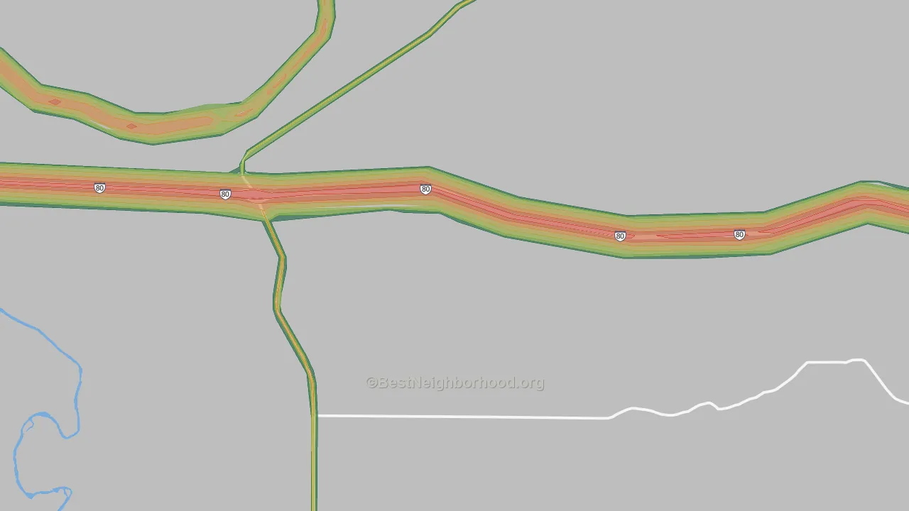 82335, WY Map of Noise Levels in 82335