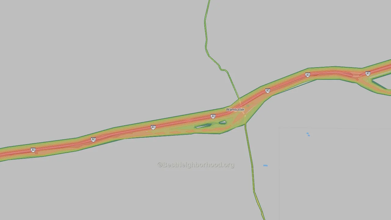 82336, WY Map of Noise Levels in 82336