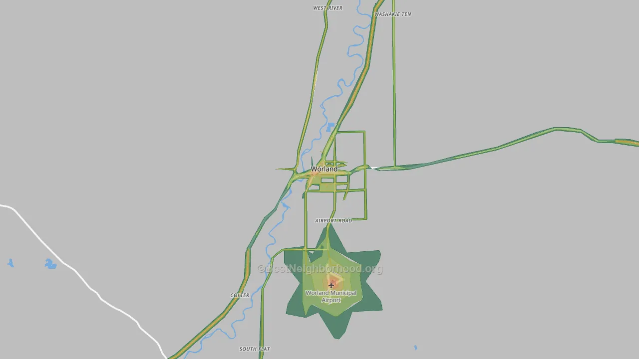 82401, WY Map of Noise Levels in 82401