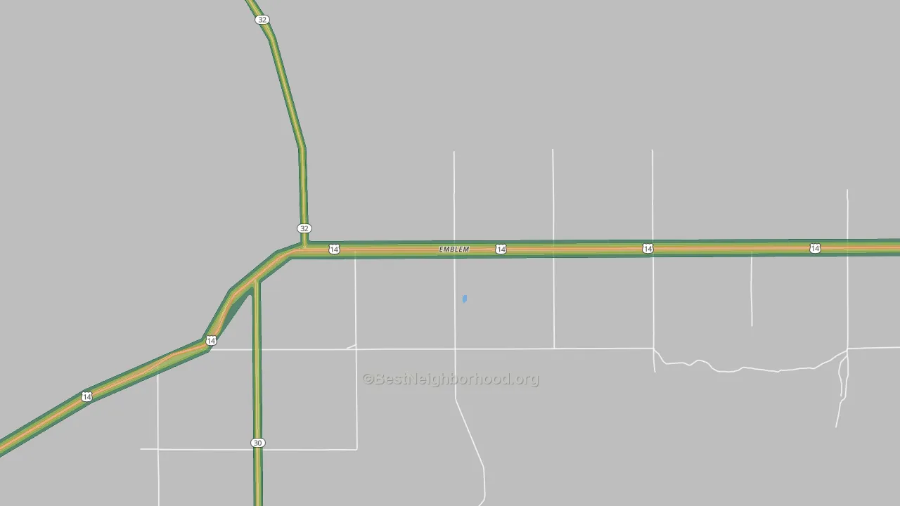 82422, WY Map of Noise Levels in 82422