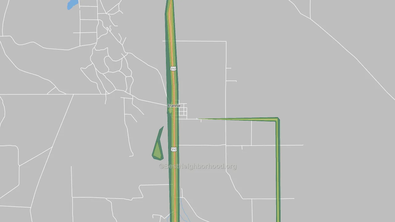 82423, WY Map of Noise Levels in 82423