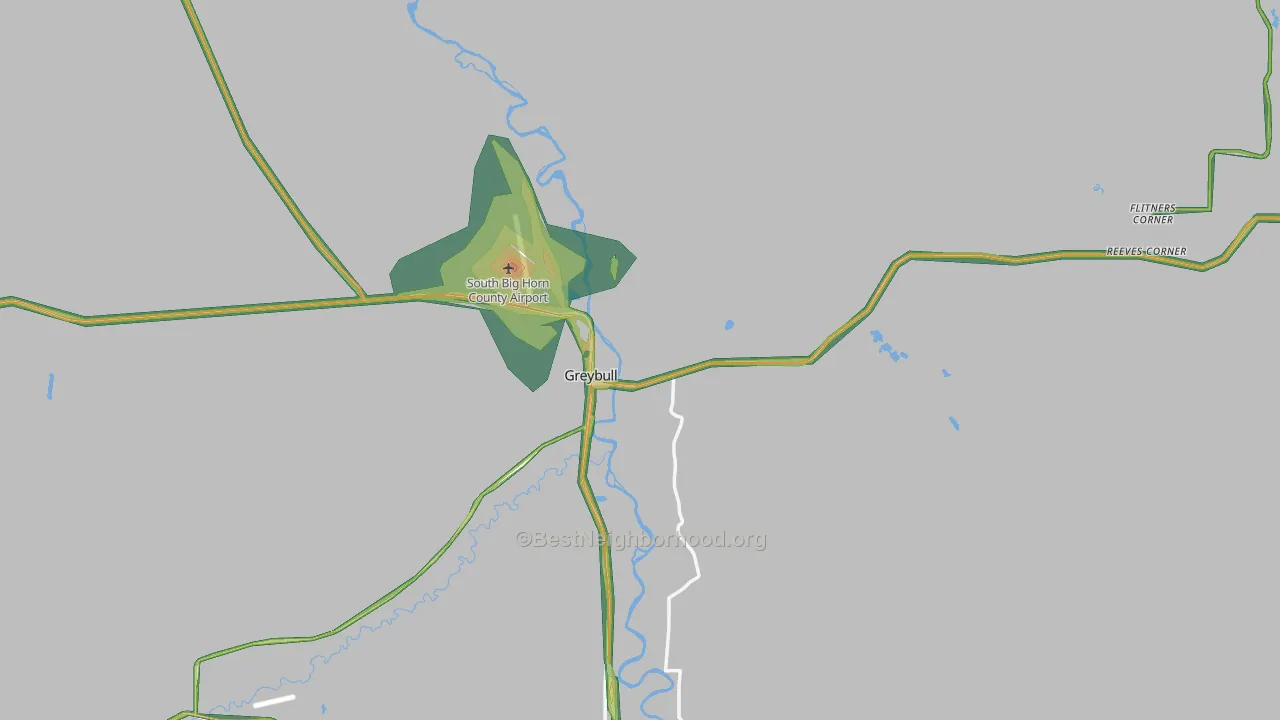 82426, WY Map of Noise Levels in 82426
