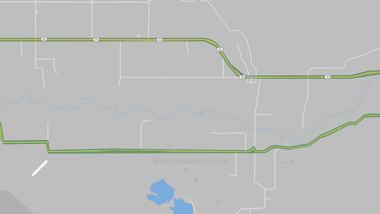 82434, WY Map of Noise Levels in 82434