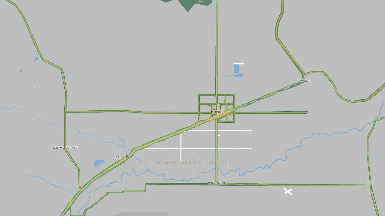 82435, WY Map of Noise Levels in 82435