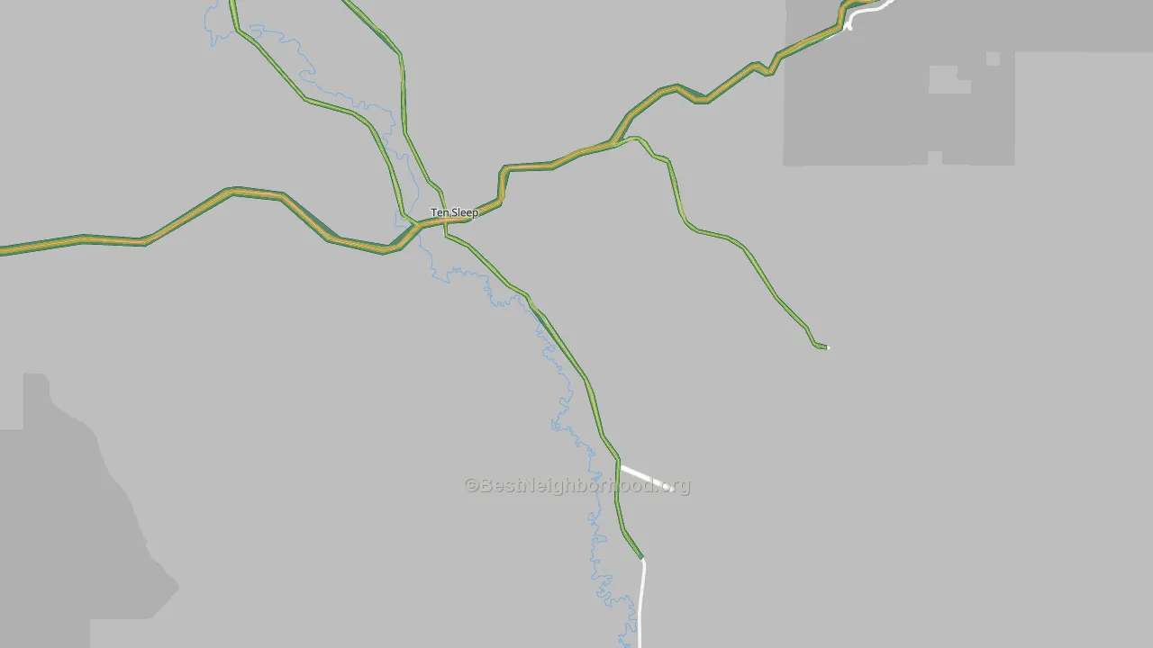 82442, WY Map of Noise Levels in 82442
