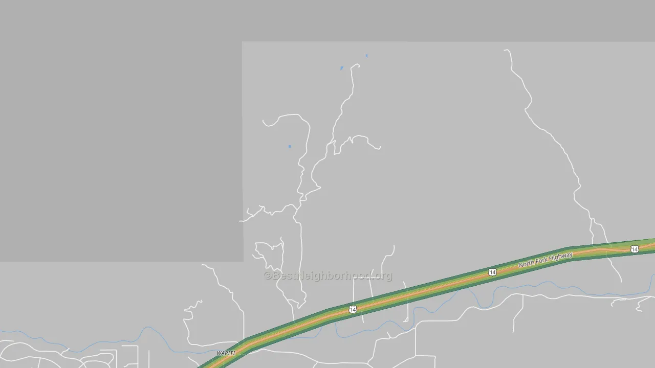 82450, WY Map of Noise Levels in 82450