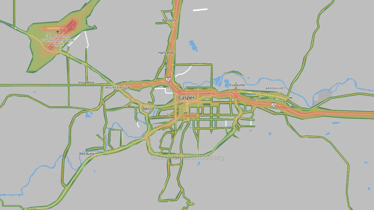 82601, WY Map of Noise Levels in 82601