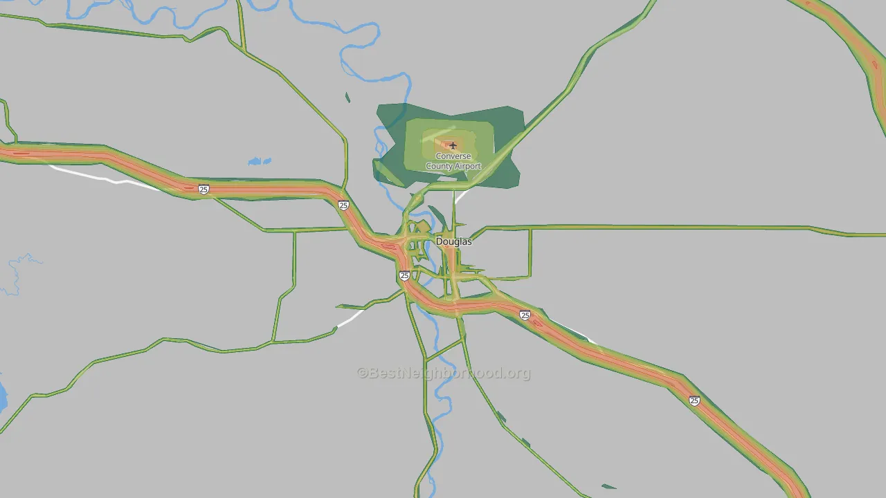 82633, WY Map of Noise Levels in 82633