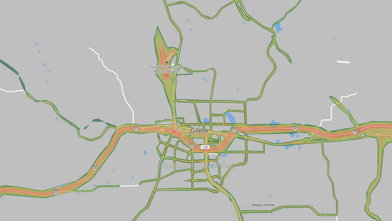 82716, WY Map of Noise Levels in 82716