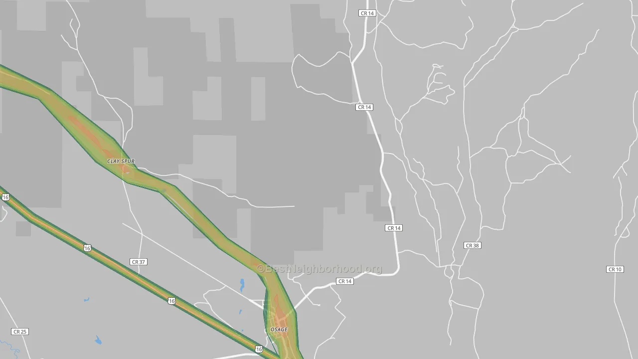 82723, WY Map of Noise Levels in 82723