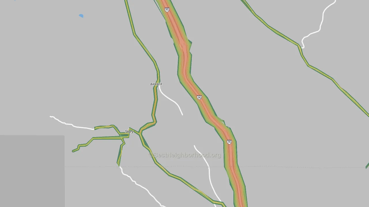 82832, WY Map of Noise Levels in 82832