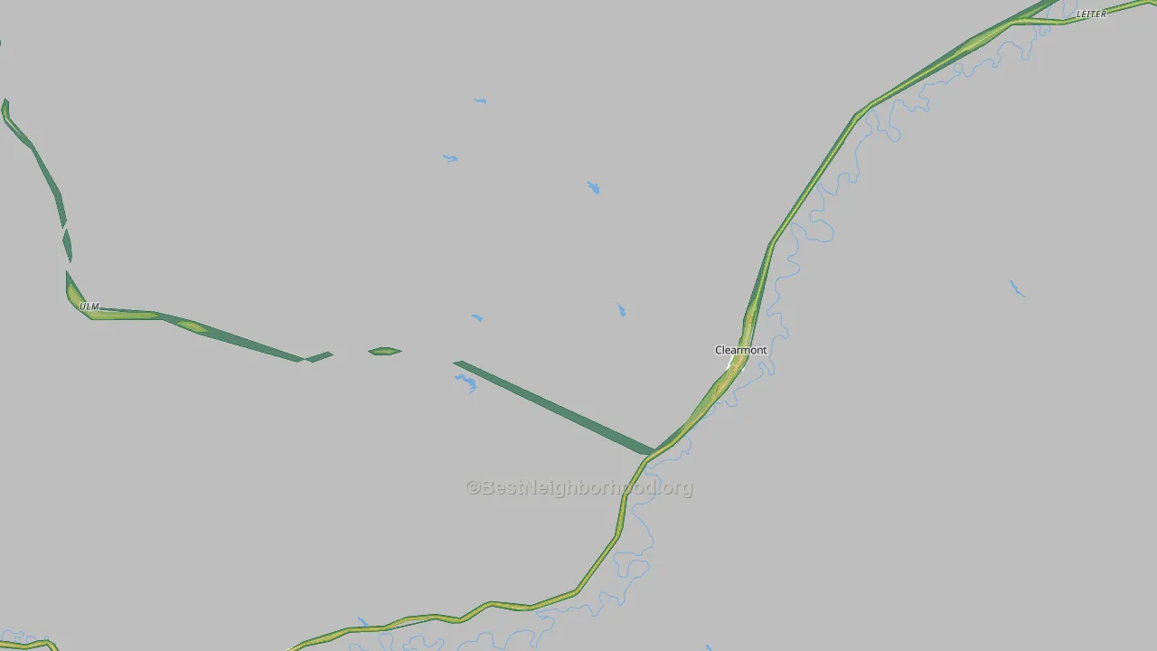 82835, WY Map of Noise Levels in 82835